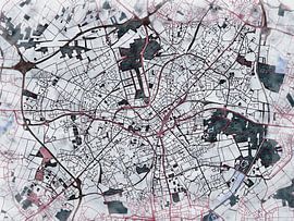 Carte de Mönchengladbach avec le style 'White Winter' sur Maporia