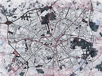 Karte von Mönchengladbach im stil 'White winter'