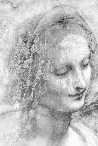 Porträt einer Frau, gezeichnet von Da Vinci. von Alie Ekkelenkamp