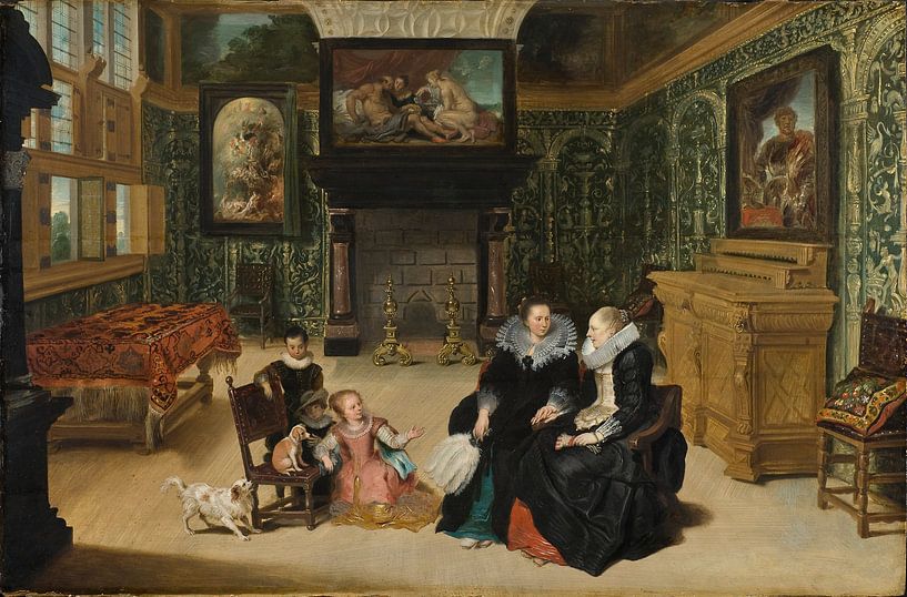 Interieur, genaamd Rubens' salon, Frans Francken (II) van Meesterlijcke Meesters