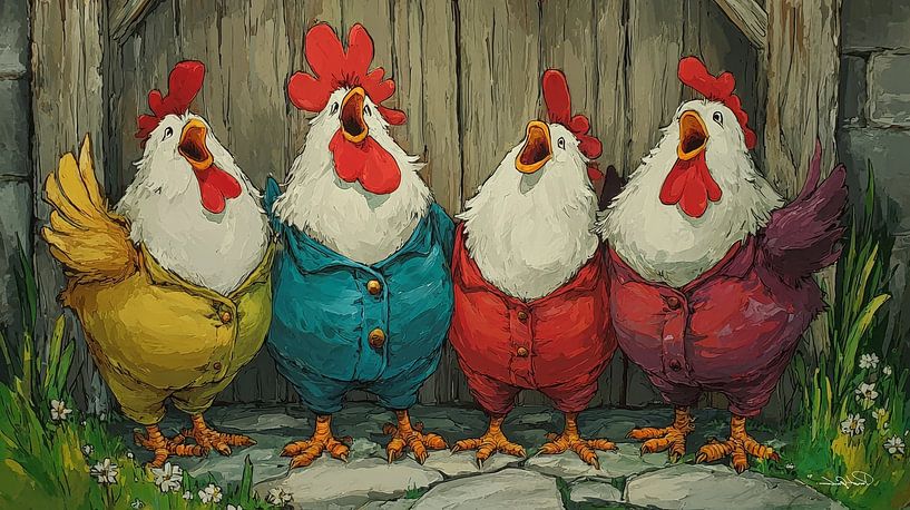 Sprechende / singende Hühner von Gelissen Artworks