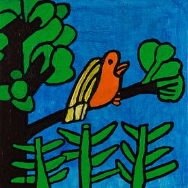Oiseau dans l'arbre sur Freds Atelier