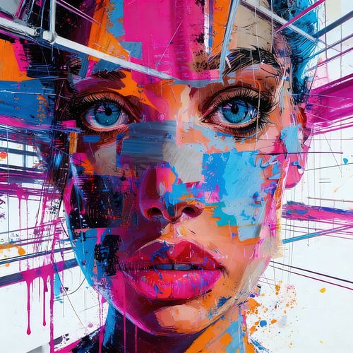 Lèvres fluo — Un portrait saisissant tout en contrastes