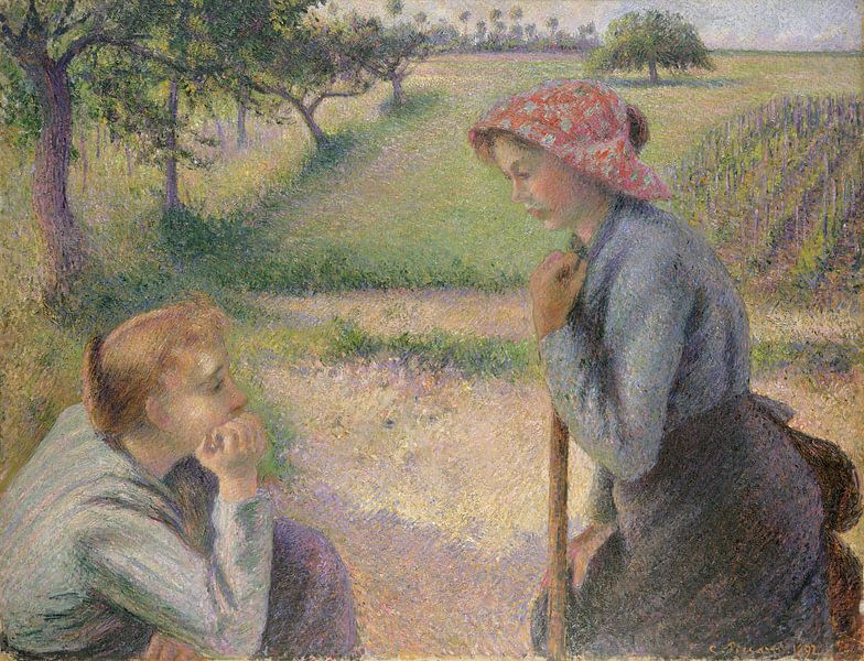 Two Young Peasant Women, Camille Pissarro by Masterful Masters