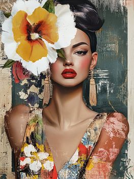 Modernes Porträt im Collage-Stil