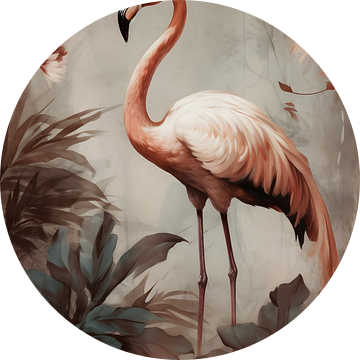 Flamingo in de jungle van But First Framing