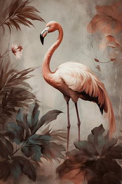 Flamingo in de jungle van But First Framing