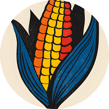 Maïskolf in felle kleuren