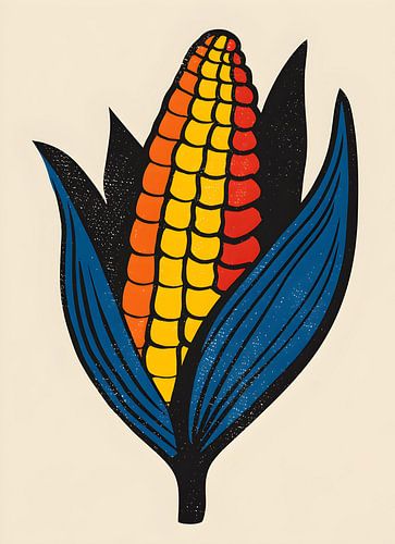 Corn on the cob in bright colours