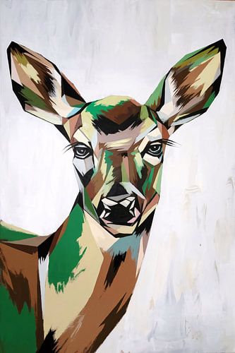 Abstract hert in kubistische stijl