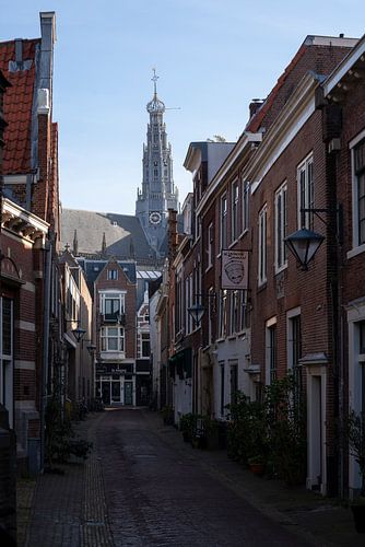 Een stadsgezicht van Haarlem