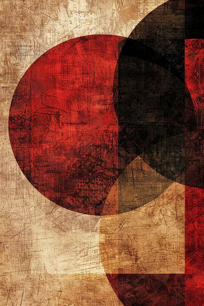 Abstrait avec cercle rouge par Imperial Art House