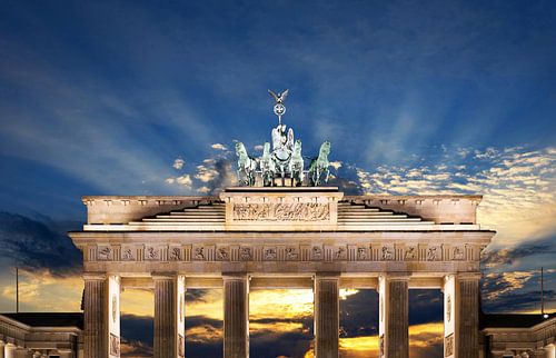 Brandenburger Tor Berlijn Zonsondergang