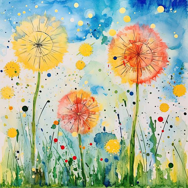Painting Dandelions by Eye catching paintings