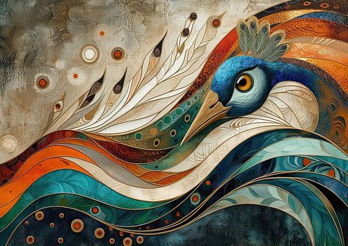 Peacock Art abstrait - Sérénade de plumes prismatiques