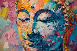 Expressieve abstracte compositie in levendige olieverf van Art & Soul Creations