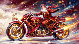 Le Père Noël – La ruée vers l'or sur deux roues sur AidasignArt