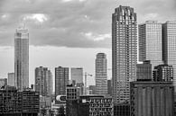 Rotterdam skyline during sunrise in black and white by Sjoerd van der Wal Photography thumbnail