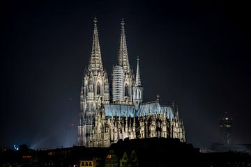 Keulse kathedraal bij nacht van Günter Albers
