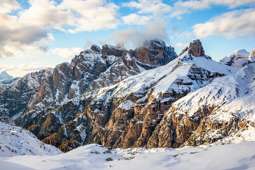 View of the snow-covered Dolomites by Daniela Beyer