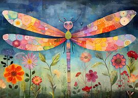 Blaue Libelle Kunst Gemälde