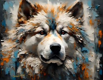 Hondenkunst - Akita Inu 1 van Johannas Art Creations