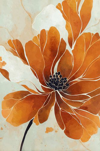 Abstracte Bloem in Amber no.3