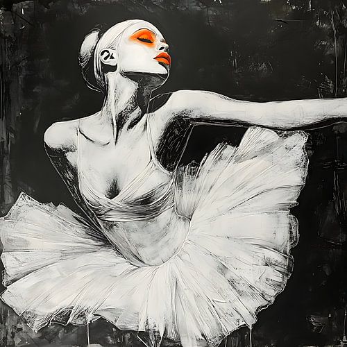 Stijlvolle ballerina met oranje accent