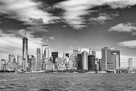 Stedelijke horizon – De skyline van Lower Manhattan in New York in zwart-wit