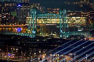 Nachtfoto van De Hef in Rotterdam vanaf hoog punt gezien van Anton de Zeeuw thumbnail