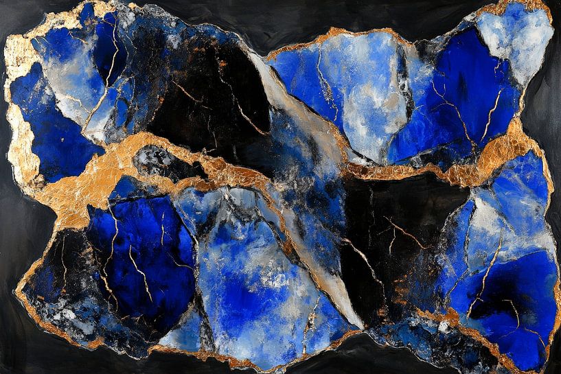 Afvoer van blauwe edelstenen en goudaders van Poster Art Shop