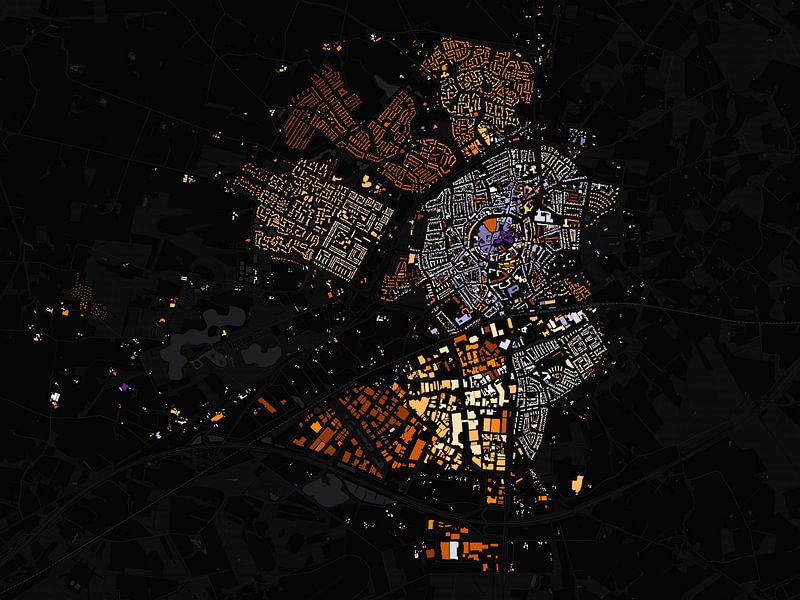 Map of Oldenzaal abstract by Maps Are Art