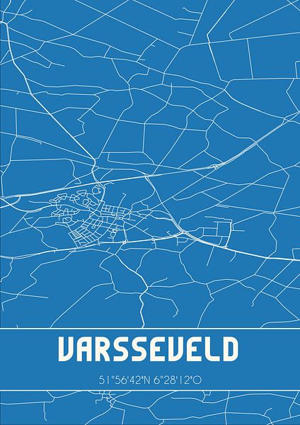 Blueprint | Carte | Varsseveld (Gueldre) par Affiches de lieux