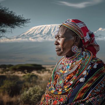 Maasai vrouw van Poster Art Shop