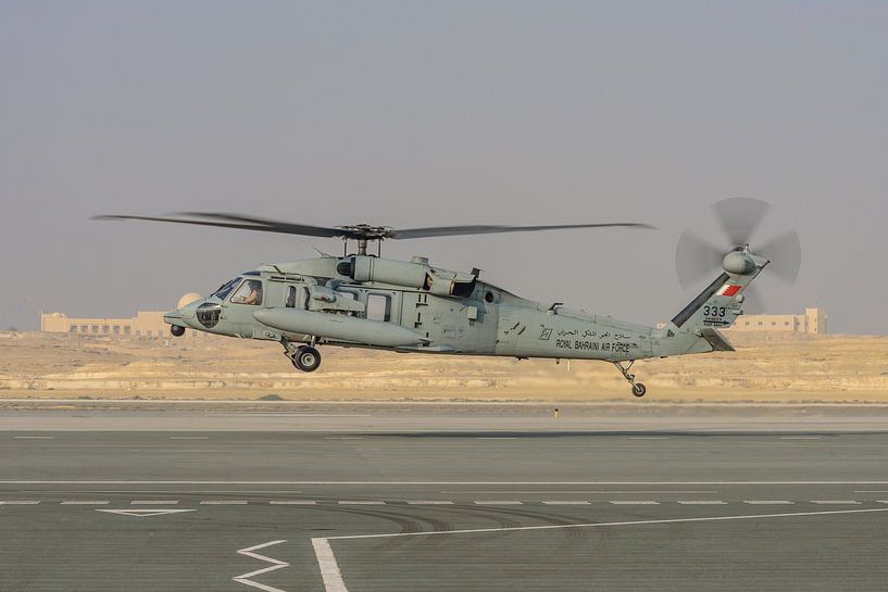 Take-off Royal Bahrain Air Force Sikorsky UH-60M Black Hawk. by Jaap van den Berg