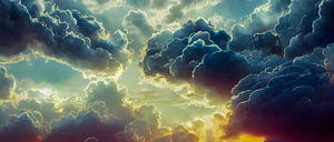 Szene mit Gewitterwolken, Art Illustration