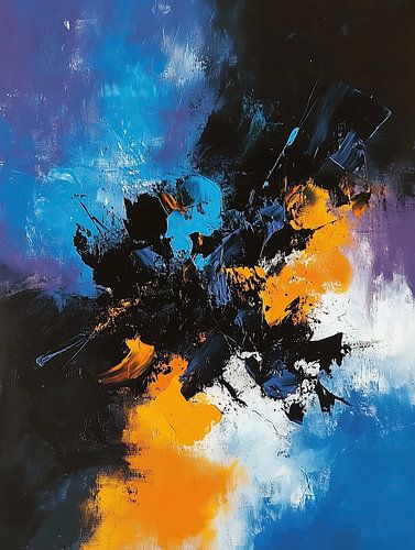 Bleu Orange | Abstrait Bleu Orange