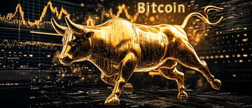 Gouden bullmarkt voor Bitcoin van Poster Art Shop