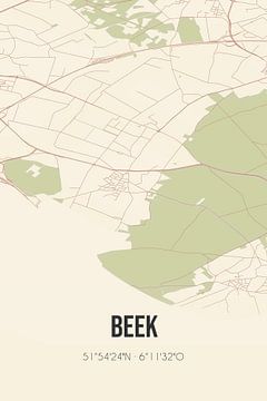 Vintage map of Beek (Gelderland) by Rezona