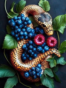 Serpent avec des baies sur haroulita