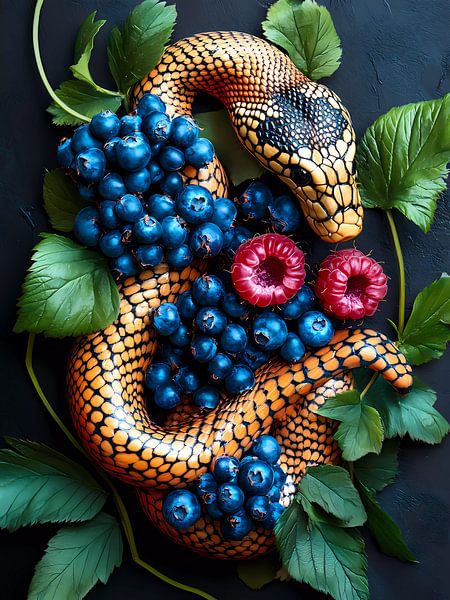Serpent avec des baies par haroulita