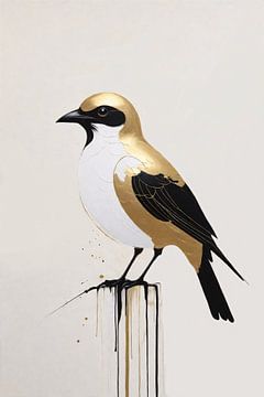 Vogel schilderij met goud van Art & Soul Creations