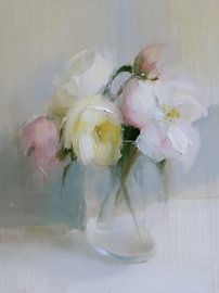 Ein kleines Blumenstrauß in Pastellfarben von Japandi Art Studio