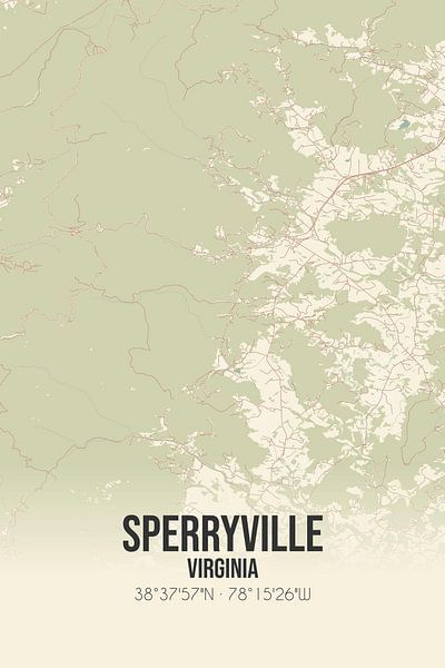 Carte ancienne de Sperryville (Virginie), USA. par Affiches de lieux
