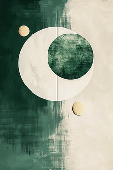 Minimal sun and moon painting