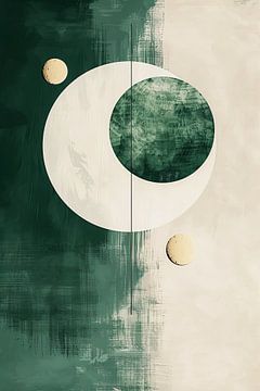Minimal zon en maan schilderij van haroulita