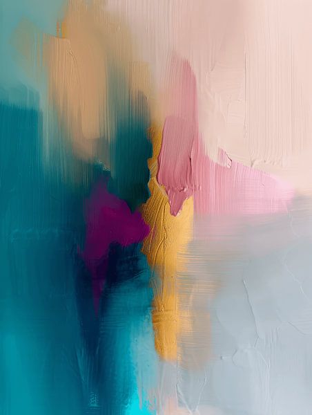 Modern and abstract in warm colours with a touch of gold by Studio Allee