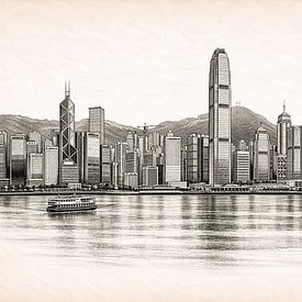 Skyline von Hongkong von Digital Picture Art
