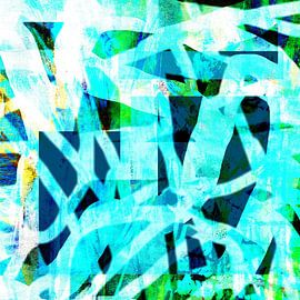 Formen Blau Grün Weiss von Claudia Gründler