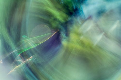 Licht kunst fantasie in groene en blauwe tinten